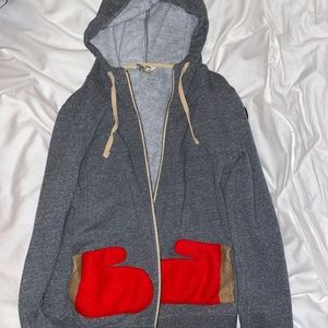 Toasty time hoodie with built in mittens
